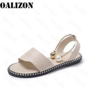 New Summer Women's Beaded Pearly Sandals Slippers Shoes Women Ladies Flats Sandals Flip Flop Casual Flat Slingback Sandals Shoes