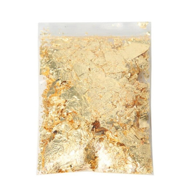 1PCS Genuine Gold Leaf Schabin Flakes 2g 24K Gold Decorative Dishes Chef Art Cake Decorating Tools Chocolate Molds Decorator