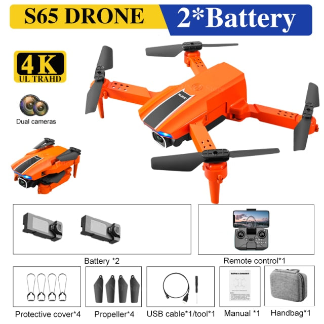 2021 NEW S65 Mini Drone 4K HD  Daul Camera With wifi FPV Portable Foldable remote control Drones Rc quadcopter camera dron toys