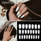 24pcs/box Full Cover fake Press on Nails Matte Yellow Pure Acrylic Frosted Ballerina acrylic for nails for Women free shipping