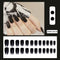 24pcs/box Full Cover fake Press on Nails Matte Yellow Pure Acrylic Frosted Ballerina acrylic for nails for Women free shipping