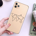 World Map Travel Soft TPU Phone Cases For iPhone 13 12 Pro XS Max XR 7 8 Plus 6S Plane Cover For iPhone 11 SE2020 Coque