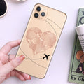 World Map Travel Soft TPU Phone Cases For iPhone 13 12 Pro XS Max XR 7 8 Plus 6S Plane Cover For iPhone 11 SE2020 Coque