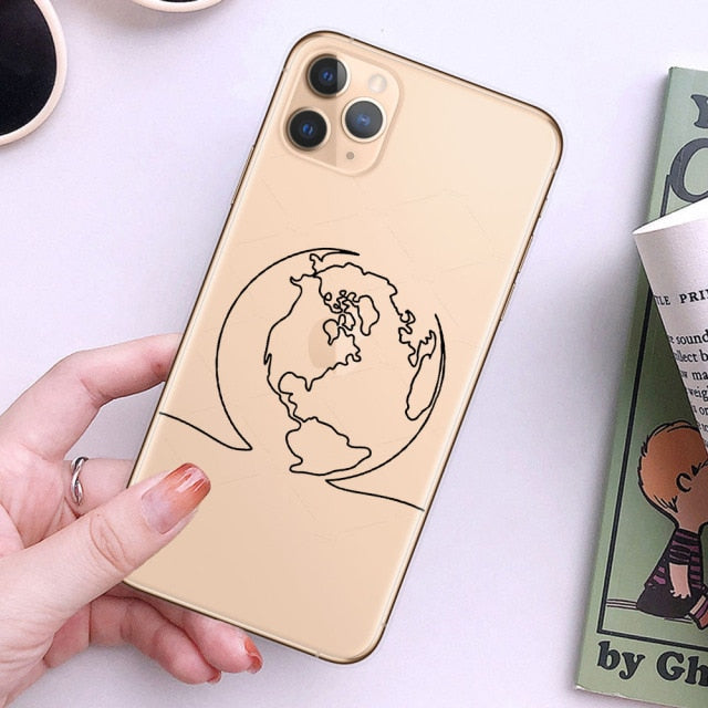 World Map Travel Soft TPU Phone Cases For iPhone 13 12 Pro XS Max XR 7 8 Plus 6S Plane Cover For iPhone 11 SE2020 Coque