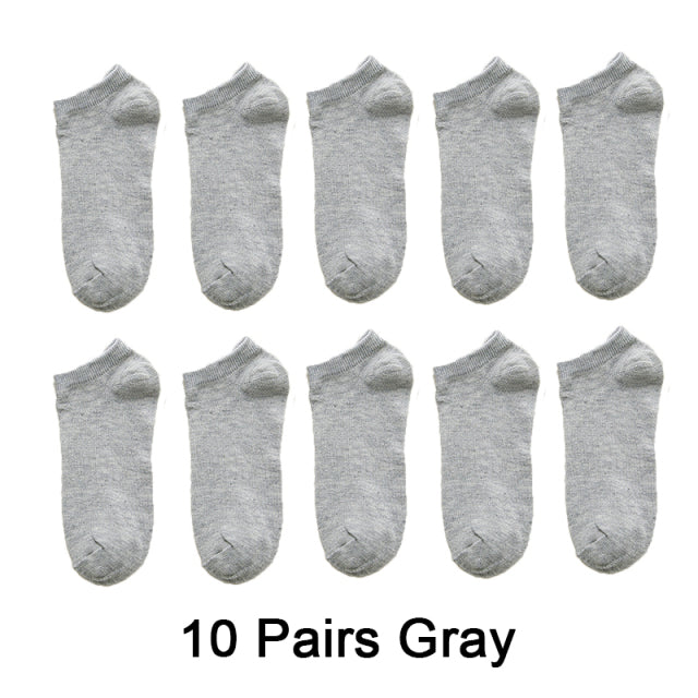Wholesale prices 10 Pairs=20pcs Women Socks Breathable Sports socks Solid Color Boat socks Comfortable Cotton Ankle Socks White