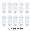 Wholesale prices 10 Pairs=20pcs Women Socks Breathable Sports socks Solid Color Boat socks Comfortable Cotton Ankle Socks White