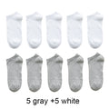 Wholesale prices 10 Pairs=20pcs Women Socks Breathable Sports socks Solid Color Boat socks Comfortable Cotton Ankle Socks White