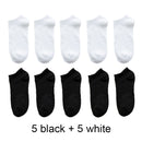 Wholesale prices 10 Pairs=20pcs Women Socks Breathable Sports socks Solid Color Boat socks Comfortable Cotton Ankle Socks White