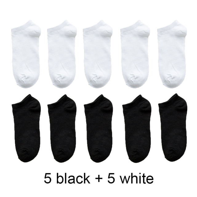 Wholesale prices 10 Pairs=20pcs Women Socks Breathable Sports socks Solid Color Boat socks Comfortable Cotton Ankle Socks White