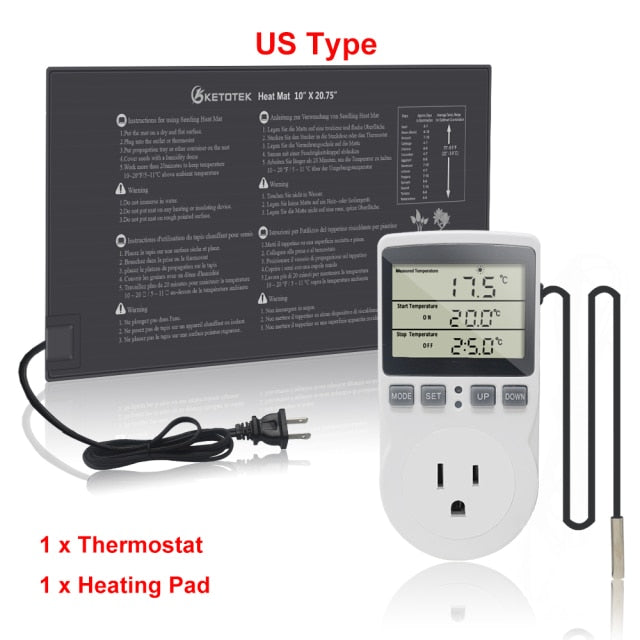 KT3100 Thermostat Digital Temperature Controller Socket Outlet Timer Switch Sensor Heating Cooling 16A 220V for Heat Mat