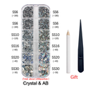 New Box Set 36 Colors 12 grid box Hotfix rhinestone 1200pcs Flatback crystal stone for DIY clothing shoe bag free shipping