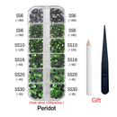 New Box Set 36 Colors 12 grid box Hotfix rhinestone 1200pcs Flatback crystal stone for DIY clothing shoe bag free shipping