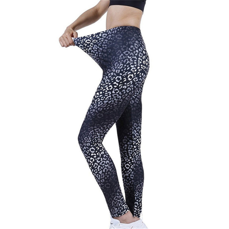 YGYEEG Push Up Leggings Women's Leopard Fitness Black Leggins Sexy High Waist Legins Workout Leaf Pattern Polyester Jeggings