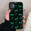 Aesthetics Cute Cartoon alien space Silicone Phone Case For iPhone 13 12 11 Pro Xs Max 6s 7 8 Plus SE2020 Soft TPU Back Cover