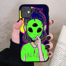 Aesthetics Cute Cartoon alien space Silicone Phone Case For iPhone 13 12 11 Pro Xs Max 6s 7 8 Plus SE2020 Soft TPU Back Cover