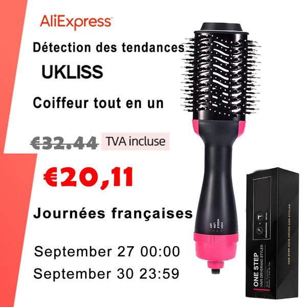 3 in 1 Multifunctional Hair Brush Electric Straightener Curler Hair Dryer Brush Volumizer Ceramic Straightening Styler