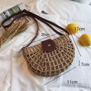 Round Straw Beach Bag Vintage Handmade Woven Shoulder Bag Raffia circle Rattan bags Bohemian Summer Vacation Casual Bags
