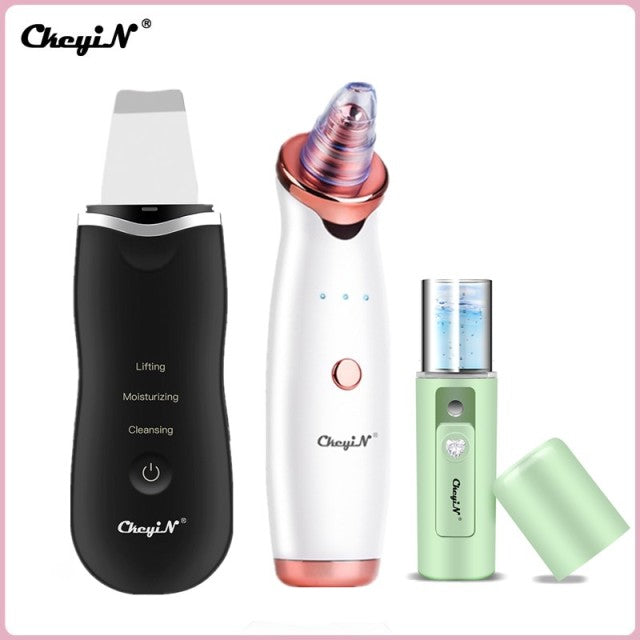 Ultrasonic Skin Scrubber Facial Peeling Pore Cleaner Exfoliator Face Blackhead Remover Spa Nano Sparyer Steamer Dropshipping 48