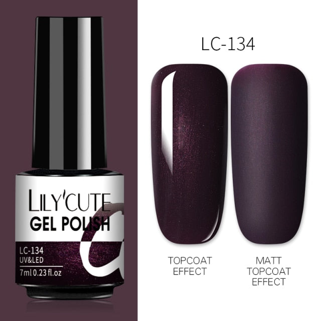 LILYCUTE 7ml UV Nail Gel Polish Autumn Winter Color Semi Permanent Matte Top Coat Needed Soak Off UV LED Nail Art Gel Varnish