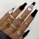 24pcs/set Long Stiletto Fake Nails Punk Snake Pattern Black White Matte False Nails Artificial Full Nail Tips Manicure Tools