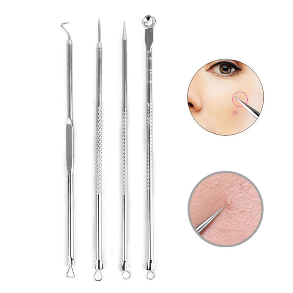 4pcs Blackhead Blemish Removers Acne Pimple Belmish Extractor Vacuum ExtrusionAcne Stick Against Black Dots Tools For Face Clean