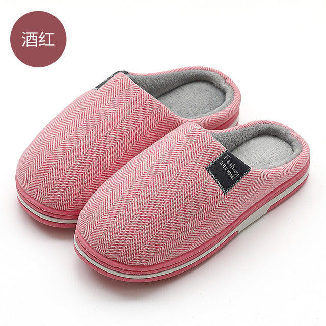 Women Autumn and Winter Cotton Slippers Indoor Non-slip Soft Bottom Warmth Month Shoes Simple Plush Half-pack with Floor Mop