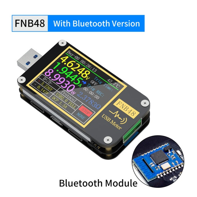 FNB48 PD trigger Voltmeter ammeter Current and Voltmeter USB tester QC4 + PD3.0 2.0 PPS fast charging protocol capacity test