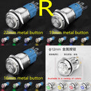 12mm 16mm 19mm 22mm High Head Led Metal Button with Light Waterproof Button Automatic Reset Self Locking Power Symbol Switch 12V