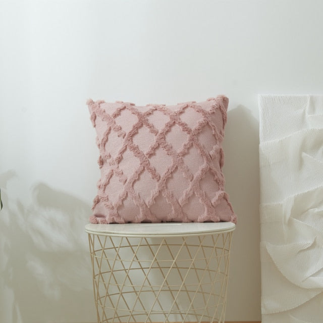 3D Rhombus Plush Pillow Cover Geometric Decorative Throw Pillow Case Soft Cozy Bed Sofa Cushion Cover for Nordic Home Fall Decor