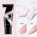 KOSKOE 15ml Acrylic Gel For Extension Clear Pink Glitter Quick Finger Extension Soak Off Gel Nail Polish Nails Art Manicure