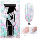 KOSKOE 15ml Acrylic Gel For Extension Clear Pink Glitter Quick Finger Extension Soak Off Gel Nail Polish Nails Art Manicure