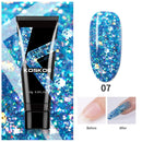 KOSKOE 15ml Acrylic Gel For Extension Clear Pink Glitter Quick Finger Extension Soak Off Gel Nail Polish Nails Art Manicure