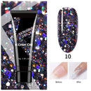 KOSKOE 15ml Acrylic Gel For Extension Clear Pink Glitter Quick Finger Extension Soak Off Gel Nail Polish Nails Art Manicure