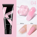 KOSKOE 15ml Acrylic Gel For Extension Clear Pink Glitter Quick Finger Extension Soak Off Gel Nail Polish Nails Art Manicure