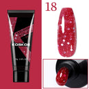 KOSKOE 15ml Acrylic Gel For Extension Clear Pink Glitter Quick Finger Extension Soak Off Gel Nail Polish Nails Art Manicure