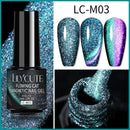 LILYCUTE 7ml Flowing Cat Magnetic Gel Polish Semi Permanent Glitter Magnetic Nail Gel Soak Off UV Gel Nail Art Gel Varnish