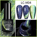 LILYCUTE 7ml Flowing Cat Magnetic Gel Polish Semi Permanent Glitter Magnetic Nail Gel Soak Off UV Gel Nail Art Gel Varnish