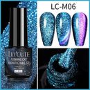 LILYCUTE 7ml Flowing Cat Magnetic Gel Polish Semi Permanent Glitter Magnetic Nail Gel Soak Off UV Gel Nail Art Gel Varnish
