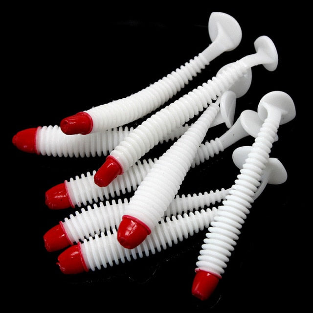 10pcs Soft Lure 5.5/7/9cm Silicon Swimbaits isca Artificial Worm Soft Bait Fish Wobblers Bass Carp Flying Fishing Lure T Tail