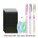 55pcs/set Colored Ink Erasable Pen Refills Rods 0.5mm Magic Erasable Gel Pen Washable Handle Office School Writing Stationery