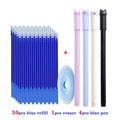 55pcs/set Colored Ink Erasable Pen Refills Rods 0.5mm Magic Erasable Gel Pen Washable Handle Office School Writing Stationery