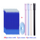 55pcs/set Colored Ink Erasable Pen Refills Rods 0.5mm Magic Erasable Gel Pen Washable Handle Office School Writing Stationery