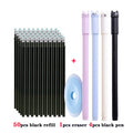 55pcs/set Colored Ink Erasable Pen Refills Rods 0.5mm Magic Erasable Gel Pen Washable Handle Office School Writing Stationery