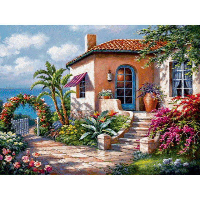 Villa Scenery DIY 5D Diamond Painting Full Round Resin Mosaic Landscape Diamond Embroidery Picture Rhinestone Home Decor Gift