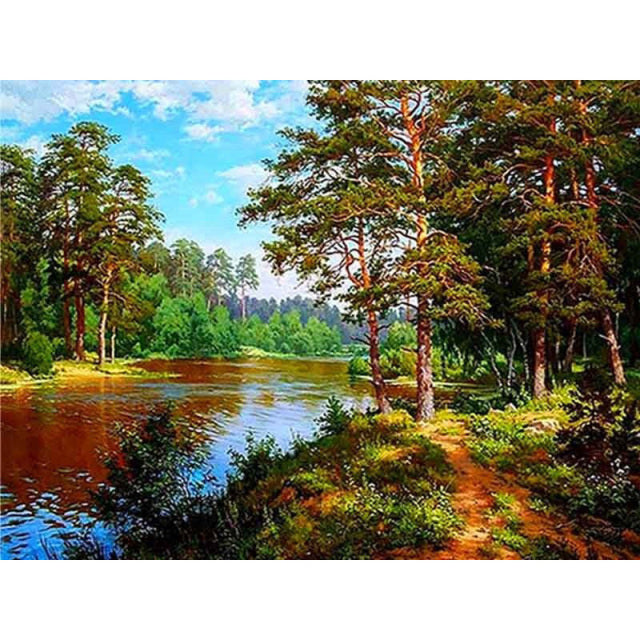 Villa Scenery DIY 5D Diamond Painting Full Round Resin Mosaic Landscape Diamond Embroidery Picture Rhinestone Home Decor Gift
