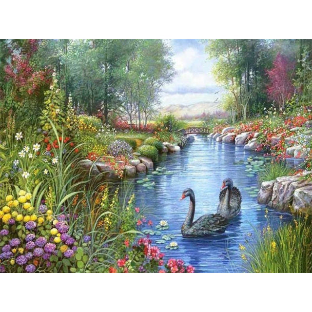 Villa Scenery DIY 5D Diamond Painting Full Round Resin Mosaic Landscape Diamond Embroidery Picture Rhinestone Home Decor Gift