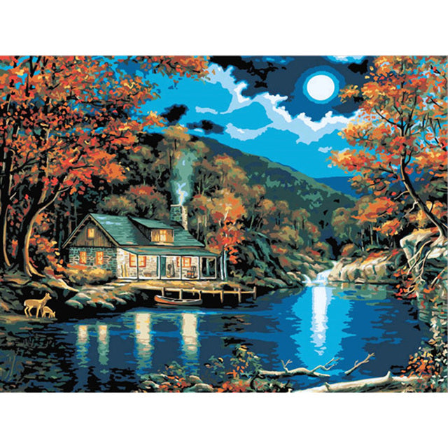 Villa Scenery DIY 5D Diamond Painting Full Round Resin Mosaic Landscape Diamond Embroidery Picture Rhinestone Home Decor Gift