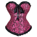 Sapubonv corsets and bustiers shapewear lingerie overbust corset plus size brocade women sexy corset vintage 6xl red black green