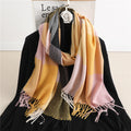 Luxury Plaid Scarf Winter Warm Cashmere Women Long Pashmina Foulard Female Scarves Lady Tassel Shawl Wraps 2021 Design New