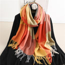 Luxury Plaid Scarf Winter Warm Cashmere Women Long Pashmina Foulard Female Scarves Lady Tassel Shawl Wraps 2021 Design New